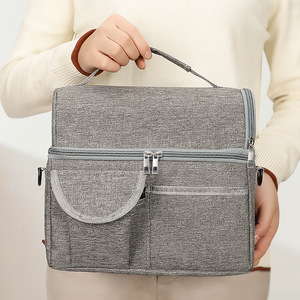 Double Layer Insulated Lunch Bag Thickened Aluminum Foil Portable Foldable Crossbody Handbag Large Size For Outdoor Use - Product Image 2