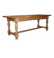 Meubles de style vintage Table à manger en bois massif de style fermier Tables de cuisine et de restaurant Finition naturelle Meubles de maison bon marché
