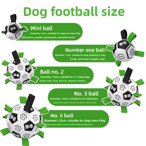 Jouets interactifs et durables pour chiens, résistants aux morsures, en forme de ballon de football, avec sangles, motif empreinte de patte, vente en gros - Product Image 3