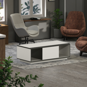 Đồ nội thất văn phòng tối giản màu đen mờ ấm trắng cao cấp trà cà phê hình chữ nhật bàn văn phòng Sofa giường bên bàn - Product Image 3