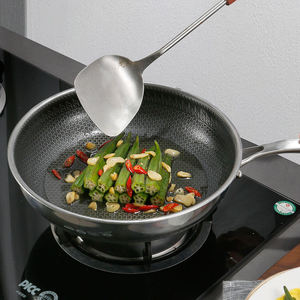 Couvercle de casserole Wok antiadhésif en acier inoxydable à trois couches classique Nouveau gaz/cuisinière/oeufs frits électromagnétiques Frittata Steak - Product Image 2