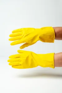 Lange Haushalts latex handschuhe Gelb