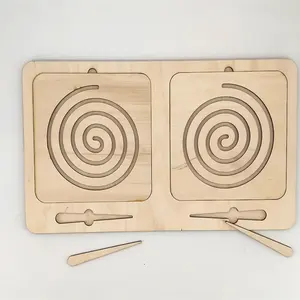 蒙氏材料木制描图板，书写技巧模板套装