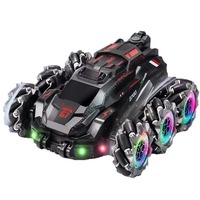 Voiture télécommandée RC 2.4G 4x4 tout-terrain avec rotation à 360 degrés, fonctions de drift et cascades, contrôle gestuel et pulvérisation de lumière