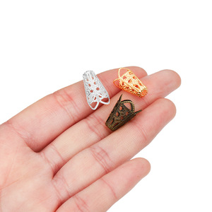 Metal Flower Bead Caps Hollow Pendant <b>Spacer</b> For Necklace Making 18K Gold Plated Silver Bronze Ac0525 - Product Image 2