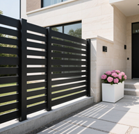 Clôture de jardin en alliage d'aluminium, facile à assembler, sans creuser, panneaux à lattes horizontales, sécurité, résistante à la décomposition, durable, écologique, certifiée CE