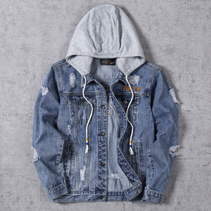 Fashionable denim jacket with hoodie 