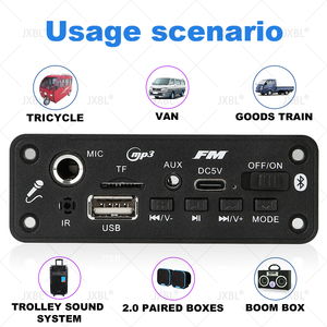Amplificador de 5W DC 5V MP3 WMA placa decodificadora micrófono <span class=keywords><strong>Bluetooth</strong></span> 5,0 Audio USB TF Radio 5W FM receptor coche música 3 W MP3 grabación - Product Image 6
