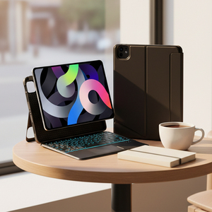 <span class=keywords><strong>Coque</strong></span> de protection ultra-fine détachable <span class=keywords><strong>avec</strong></span> clavier à 7 touches RGB à mécanisme ciseaux entièrement enveloppant pour <span class=keywords><strong>iPad</strong></span> <span class=keywords><strong>Air</strong></span> 4e/5e génération – Meilleures ventes - Product Image 1