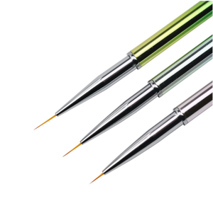 Ensemble de 3 pinceaux à ongles à manche dégradé, poils synthétiques, pinceaux pour gel acrylique, pour la création de motifs de manucure - Product Image 3