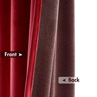 Rideaux occultants en velours doux 100% polyester rouge bordeaux à œillets plissés isolants à fort pouvoir occultant prêts à poser faciles d'entretien toutes saisons