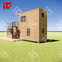 Maison en conteneur à 2 étages avec terrasse de 40 pieds Villa de luxe personnalisée de haute qualité Petite maison modulaire préfabriquée mobile