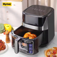 Friteuse électrique numérique intelligente à fenêtre visible de 10,5 L Appareils de cuisine Friteuses à air sans huile Friteuse à air chaud