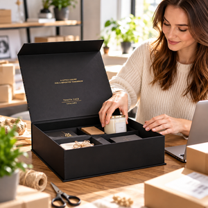 <b>Bee</b> Custom-Fit Black Magnetic <b>Gift</b> Box with Foam Insert, 2mm Cardboard and Matte Finish for Online Retail - Product Image 5