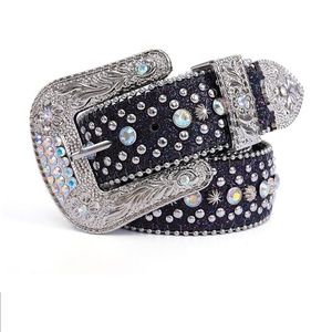 Personalizado Western Bling Bling Crânio Cabeças Rhinestone <span class=keywords><strong>Belt</strong></span> Homens Mulheres Cowboy Cristal Studded Couro Jean <span class=keywords><strong>Belt</strong></span> Diamond <span class=keywords><strong>Belt</strong></span> - Product Image 2