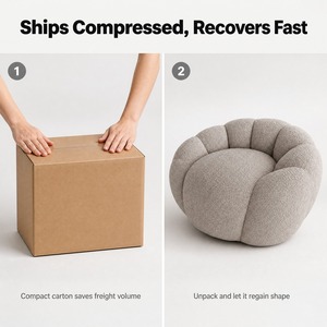 Removable Washable Cover Compressed <strong>Bean</strong> <strong>Bag</strong> Sofa Particle Cotton Filling Soft <strong>Boucle</strong> Lazy Chair Wholesale OEM ODM - Product Image 1