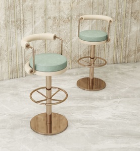 Ziye — chaise de bar vintage pivotante, tabouret de bar en métal, style nordique, de luxe, simple, moderne - Product Image 2