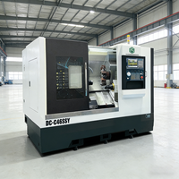Tour CNC Commercial pour Métal, Conception à Banc Incliné Horizontal avec 4 Axes CNC et Broche d'Outilage