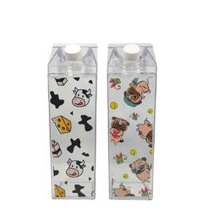 Botella de Agua de Plástico Transparente de 500 ml con Logotipo Personalizado, Botella Cuadrada Tipo Cartón de Leche - Product Image 6