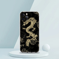Pour iPhone 15 16 14 13 12 Mini 11 17 Pro Max XS XR SE 7 8 Plus TPU Silicone Couverture Transparente Couleur Illusoire Dragon Chinois Téléphone étui