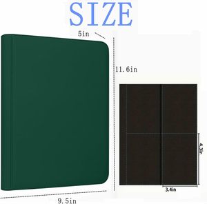 Nouvel Album de Cartes en Cuir PU Imperméable à 4 Poches avec Fermeture Éclair Sécurisée pour Cartes à Collectionner - Product Image 3