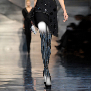 Collant in passerella <span class=keywords><strong>Leggings</strong></span> da donna Designer Preppy collant per gambe personalizzati stile coreano alla moda aderente ragazza - Product Image 3