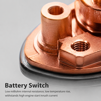 Interrupteur sélecteur de batterie marine ignifuge - Isolateur double banque 4 positions (1-2-Auxiliaire-Off) avec verrouillage de sécurité pour Yacht et VR