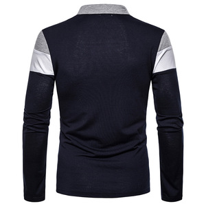 <span class=keywords><strong>Polo</strong></span> da Golf OEM & ODM con Logo Personalizzato, <span class=keywords><strong>Manica</strong></span> <span class=keywords><strong>Lunga</strong></span>, Design Patchwork per <span class=keywords><strong>Uomo</strong></span>, Casual in Poliestere - Product Image 4