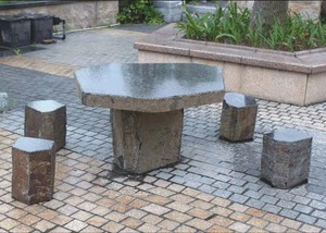 Tay chạm khắc đá Bazan băng ghế dự bị ngoài trời trang trí đánh bóng Boulder cho sân vườn Patio trang trí nội thất - Product Image 4