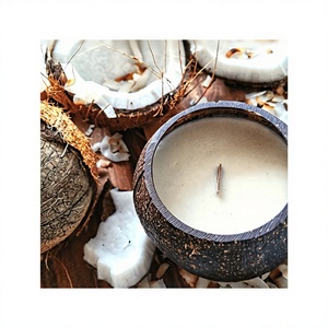 Eco Friendly Soy <b>Wax</b> Candle-Handcrafted Coconut Shell Bowl Scented Christmas Home Decor - Product Image 1