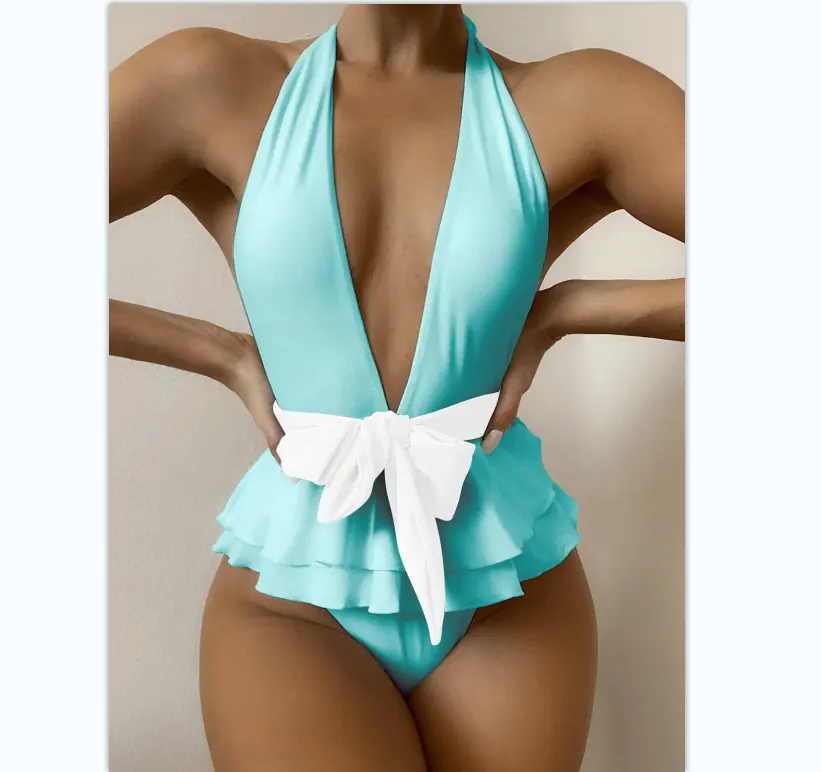 الجملة 2022 حار مثير بيكيني ملابس سباحة لفتاة صغيرة الصور المطبوعة قطعة واحدة ملابس السباحة