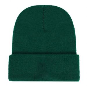 100% Acrylic Solid Color Plain Knitted Beanie <b>Hat</b> with Custom Logo Embroidery Wholesale From Manufacturers - Product Image 2