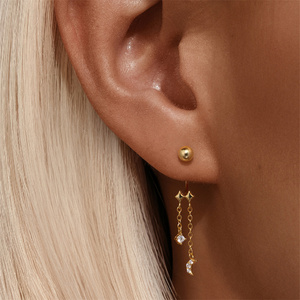 Pendientes de Plata 925 con Diseño Único de Estrella, Luna y Borla, con Flor, para Mujer, Nueva Llegada - Product Image 3