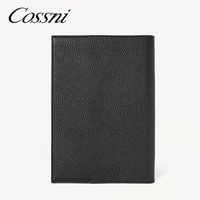 Carnet de notes personnalisé Cossni Premium en cuir véritable, motif galet, logo personnalisé, A5, rechargeable, carnet de luxe