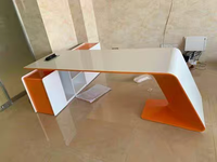 Table de réception pour le patron en pierre de surface solide en acrylique blanc OEM Mobilier de bureau