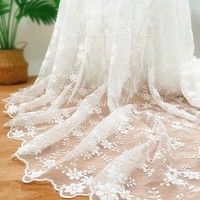 Vente chaude Lait Soie Soluble Dans L'eau Diamant Maille Broderie Tissu Femmes Robe De Mariée Anti Toux Vêtements Blanc Dentelle Tissu