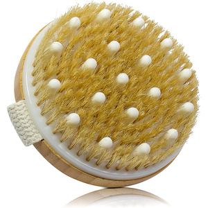 Brosse de massage corporelle ovale en bois naturel, à poils en cuivre, longue, pour usage humide, anti-cellulite, pour le visage et la peau, pour le bain et la maison, certifiée CE - Product Image 1