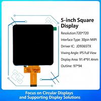 Pantalla TFT a Color de 5 Pulgadas Cuadradas con Resolución de 720*720 e Interfaz MIPI Controlada por el Circuito Integrado JD9365TX