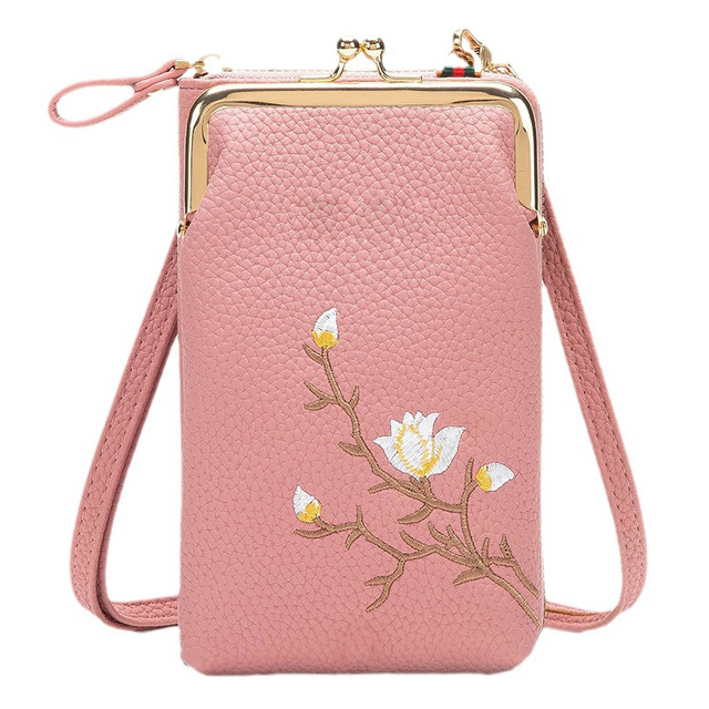 Women's Crossbody Mobile Phone Bag New Chinese Style Embroidery Mobile Phone Bag Vertical Purse