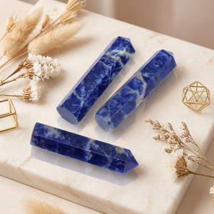 Torre de sodalita azul natural al por mayor Reiki fengshui espíritu cuarzo cristal lápiz punta varita piedras preciosas artesanías populares para la decoración - Product Image 2