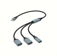 Adaptador 3 en 1 con Doble USB Tipo C Hembra + Tipo C Hembra, Carga Rápida PD, Transferencia de Datos, Base de Conexión para PC, Unidad Flash USB