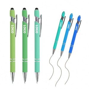 Aluminum Ballpoint Colorful <b>Cheap</b> Good Logo Design Pen With Soft Rubber - Product Image 2