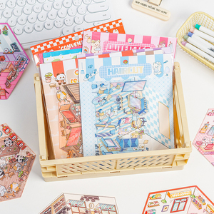 Lot de 3 autocollants décoratifs 3D personnalisables, motif chalet de conte de fées, pour carnet, scène miniature tridimensionnelle - Product Image 6