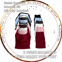 Ensemble de sport 2 pièces pour femme : Haut dos nu à licou et short taille haute sans couture ultra-extensible, tenue de sport pour la gym et l'entraînement