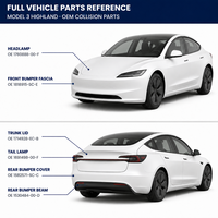 Kit de remplacement complet de pare-chocs Lintech résistant à l'usure et à ajustement précis pour Tesla Model 3 - Pièces de rechange