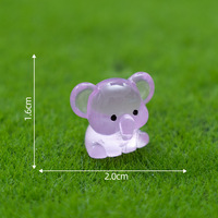 Vente en gros d'accessoires de jardin féerique miniatures mignons qui brillent dans le noir, figurines d'animaux en résine peintes à la main