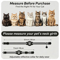 Collier réfléchissant détachable pour chat avec clochette, traceur GPS intelligent Bluetooth pour animaux de compagnie, positionnement en temps réel via application, localisateur anti-perte pour la sécurité du chat