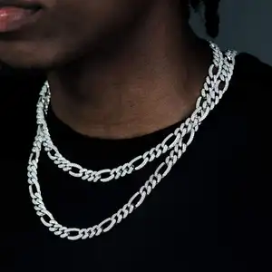 Hip Hop Punk Mannen Sieraden Micro Pave 5A Cz Goud Zilver 12Mm Franco Chain