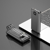 Batterie externe portable 10000 mAh à charge rapide en alliage d'aluminium avec câble Type C, affichage LED et sortie USB – Ultra durable
