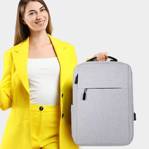 Custom Logo Anti-Theft <b>Black</b> Nylon Laptop <b>Backpack</b> with USB Waterproof Office <b>School</b> Bags New Designer <b>Backpacks</b> Zipper Closure - Product Image 5